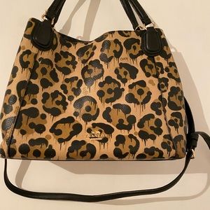 Coach purse leopard pattern Medium size
